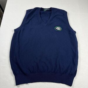 Glenmuir 1891 Mens Lambswool Sweater Vest Blue Vintage Knit 1996 LARGE SCOTLAND